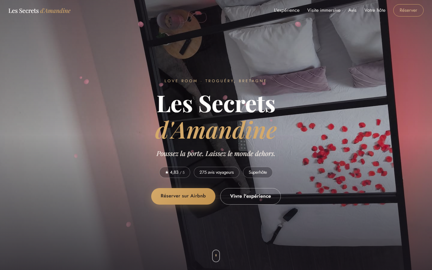 Site Les Secrets d'Amandine, love room en Bretagne